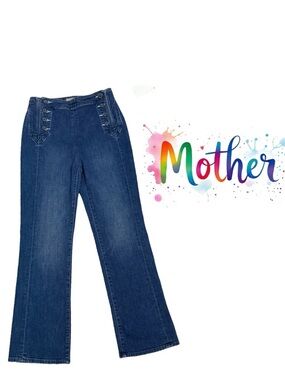 Mother The Sailor Tripper flare leg jeans in Three Little Ships Wash Size 26